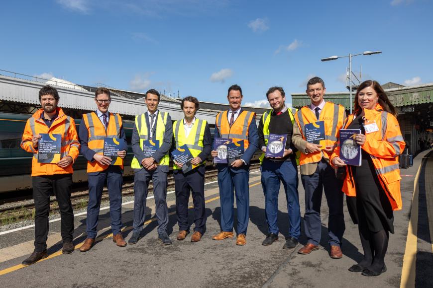 Stephen Morgan MP, Shadow Rail Minister, with representatives from Western Gateway, Bristol City Council, Network Rail, GWR and the Connected Places Catapul.