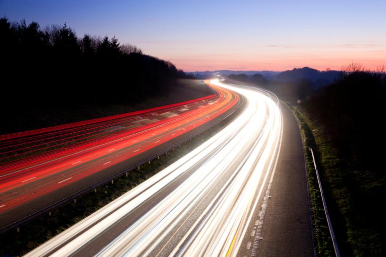 blurred lights on motorway
