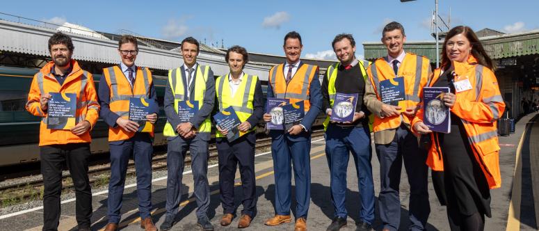 Stephen Morgan MP, Shadow Rail Minister, with representatives from Western Gateway, Bristol City Council, Network Rail, GWR and the Connected Places Catapul.