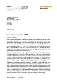 Renishaw letter of support STEP